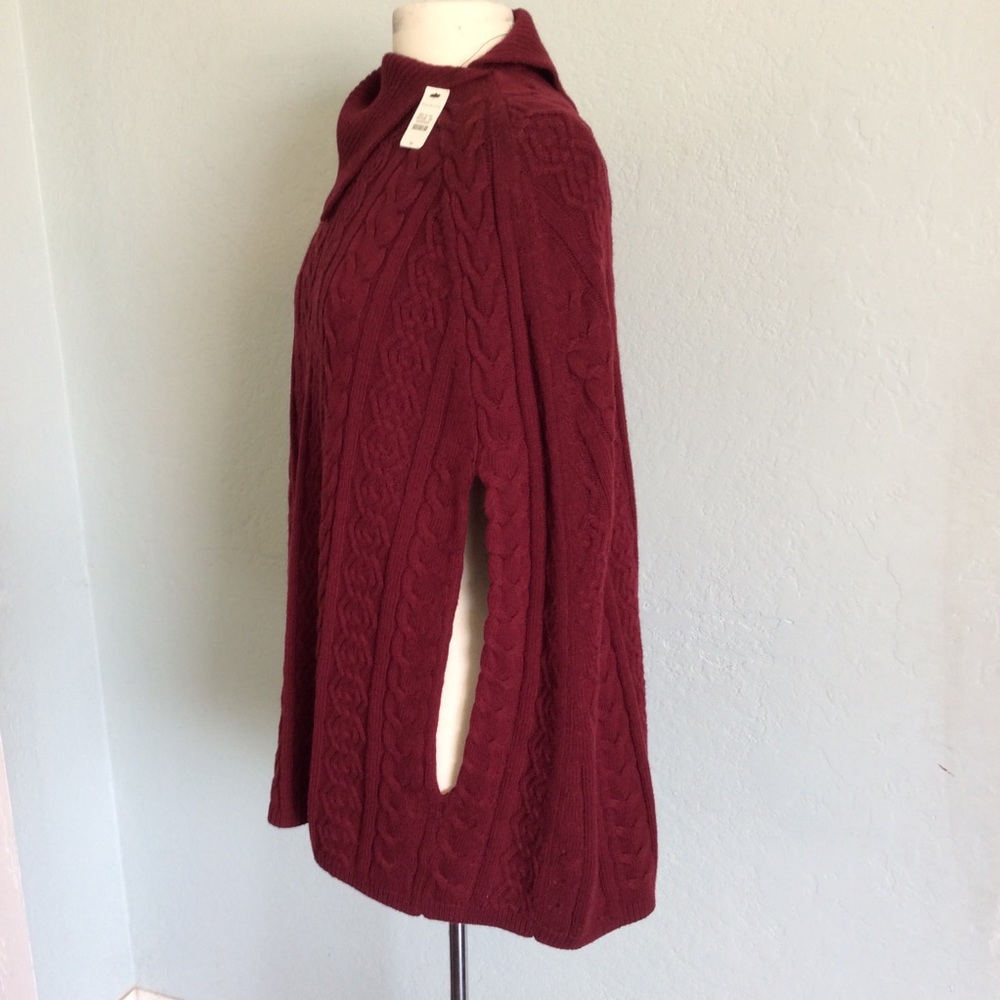 TALBOTS burgundy Cape Women’s Size M - Picture 4 of 6